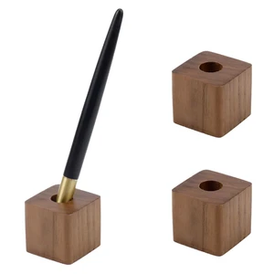Factory Walnut Beech Wood Desktop Decor Ornaments Handicrafts Study Desk Creative Storage Single Pen Holder Solid Wood Craft