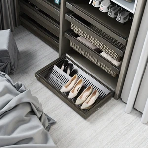 Galaxy Wardrobe Accessory Adjustable Aluminum Storage Shelf Soft Closing Pull Out Shoe Rack Shoe Hanger Wardrobe Organizer