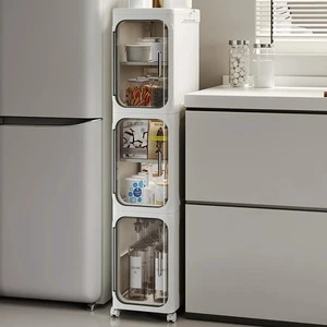 Choice Fun Foldable Plastic Storage Cabinet Household Crevice Organizing Bathroom Narrow Gap Classification Dustproof Cabinet
