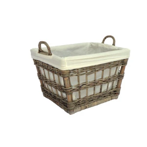 Handmade Natural Rattan Woven Hamper Basket Hot Sales with Handle for Home Furniture and Dining Chair Gift Wicker Set