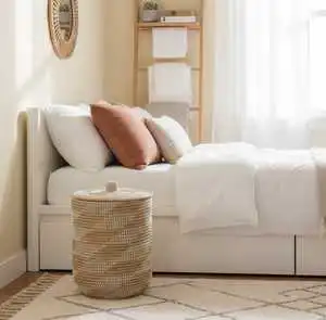 Handcrafted Rattan Wicker Basket Multi Purpose Durable Organizer for Clothing& Toys