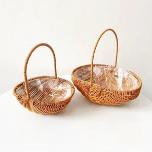 Hot Sale Popular Rattan Basket Flower Basket Fruit Basket For Household Use