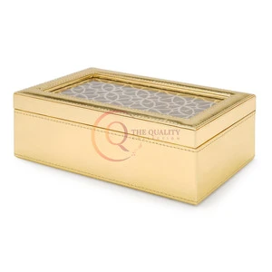 Hot selling gold shed jewellery box decoration for your dressing table use for home party wedding jewellery packing