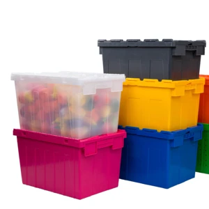 High Quality Large Garage Tool Organizing Plastic Moving Crates Rugged Sturdy Utility Plastic Crates for Fruit