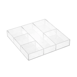 Acrylic Drawer Organizer Tray Cosmetics & Jewelry Storage Box for Kitchen Bathroom Use