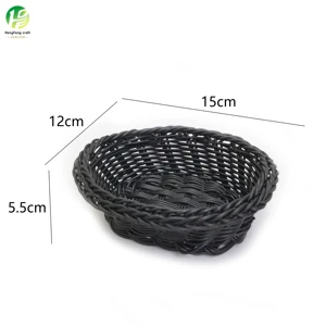 Eco-Friendly Vintage Rattan Wicker Multifunction Woven Gift Black Oval Multi-Purpose Storage Baskets Ramadan Food Grade Home