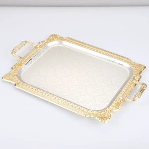 Wholesale Storage Tray Custom Creative Shaped Stainless Steel Metal Serving Trays Ornament Soft Decoration Luxury Fruit Tray