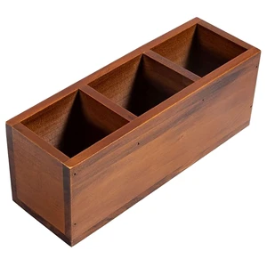 Rustic Polished Rectangle Wooden Storage Organizer Box Custom Eco Friendly Home Decor Collectibles Art Crafts Container