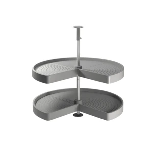 Emuca Shelvo 3/4 Rotating Tray Set Plastic and Aluminum Gray for 900mm Modules Spain Model 8928921 Storage Trays