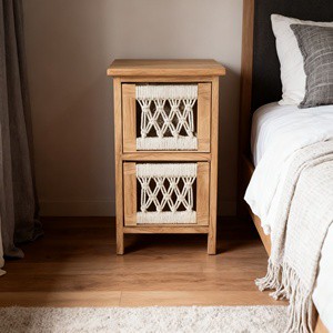 Bohemian Style Storage Cabinet with Multi-layer Drawers for Wooden Home Decoration and Multiple Storage Spaces