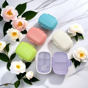 Wholesale Plastic Moisture-Proof Wheat Sub-Packed Pill Organizer Medicine Box Portable Sustainable 3-6L Capacity 8 Double-Layer
