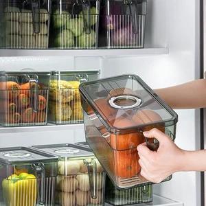 Refrigerator Organizer Kitchen Fridge Storage Box Fresh Keeping Vegetable Fruit Boxes Basket Storage Containers Time Keepers Box