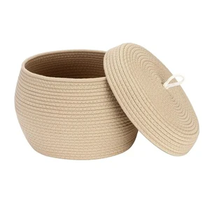 Hand Woven Jute Square Flower Pot Stand Gold Eco-Friendly Modern Portable Home Storage 11