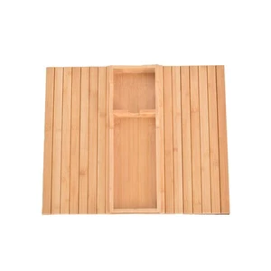 Multifunctional Carved Wood Sofa Cup Holder Tray with Single Tier for Kitchen Use Beverages & Snacks Storage