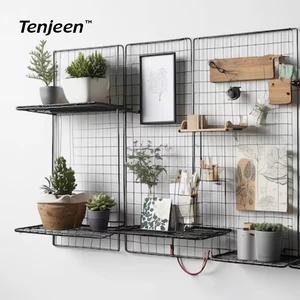 Wire Storage Shelf Grid Panel Living Room Organizer Shelf for Home