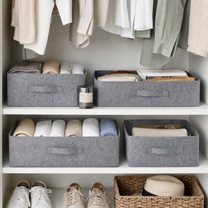 Modern Polyester Felt Storage Box For Closet Shelf Organization