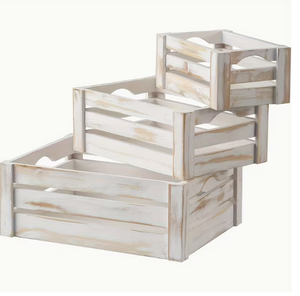 Retro Country Style Wooden Storage Set - Retro Decorative Basket, Can Be Hung on the Wall and Can Be Stacked.