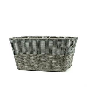 New Arrival Small Plastic Rattan Rectangular Food Basket Rattan Storage Baskets