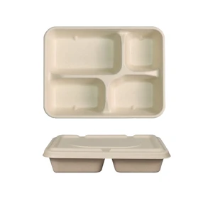 Wholesale 1100ml-4 Compartment Tray Disposable Ice Trays Clear Food Storage Containers