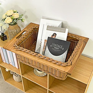 High Quality New Rattan Wood Storage Baskets Wicker Basket for Efficient Organization