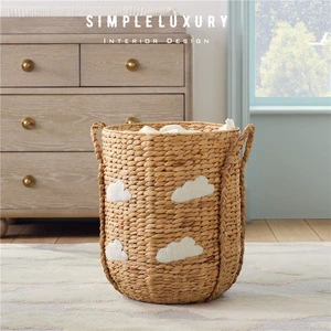 Natural Rattan Modern Multifunction Multi-Purpose Storage Basket Handle Handwoven Girida Home Decor Organizer Dirty Laundry