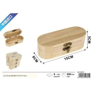 Oval Paulownia Wood Decorative Storage Boxes 6pcs Set 15x6x5x1.8 Cm-for Home Organization