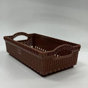 Durable Plastic Floral Design Adjustable Handle Modern Kitchen Basket