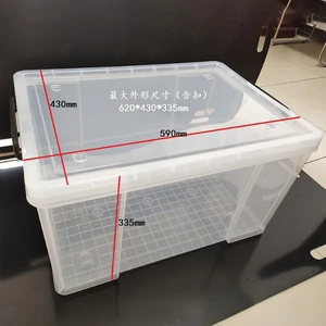 Storage Box Plastic Storage Box for Clothing Toy Etc 65L Transparent Container