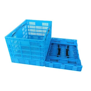 Hot Sale Logistic Fruits Vegetables And Meat Foldable Plastic Box Folding Crate Portable PP Plastic Crate