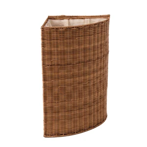 Hand Woven Plastic Rattan Big Decorative Storage Basket Woven Linen Dirty Clothes Laundry Basket Made in Viet Nam Product