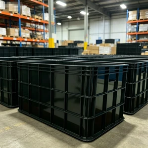 Black Plastic Storage Box Anti-static Circulation Box Sturdy, Recyclable and Stackable PP Storage Boxes Manufacturer