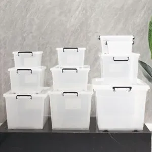 GREENSIDE Clear Plastic Storage Boxes Bins Trade Assurance Transparent Multi-Purpose Sundries Storage Rectangle Household Use