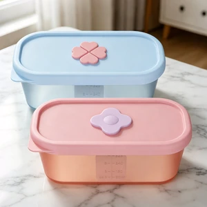 Silicone Food Supplement Storage Box Baby Food Box Tray Freezer Snack Box Lid Food Storage Container