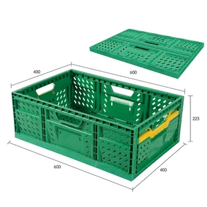 6422 Reusable Stackable Fruit Heavy Duty China Factory Bulk Sale Plastic Foldable Folding Collapsible Crate