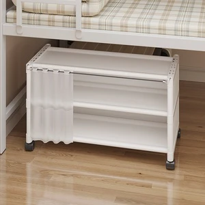 Simple Under-the-bed Shoe Rack Household Space-saving Storage Small Narrow Shoe Cabinet Multi-function Dustproof Wheels
