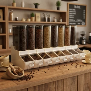 ECOBOX Cereal Dispenser Container Scoop Bin Food Storage Beans Seeds Grain Gravity Bins Coffee Beans Plastic Bulk Bins For Food