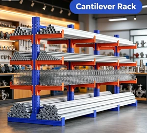 Double Sided Cantilever Rack Heavy Duty Long Goods Storage Rack for Warehouse