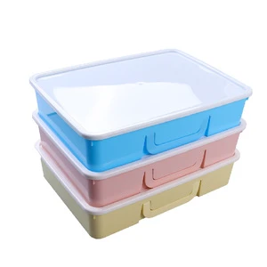Modern Rectangular Plastic Storage Box with Lid, Dustproof Durable Container for Clothing, Socks and Stationery Organization