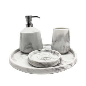 Resin Storage Tray Luxury White Marble Jewelry Tray for Hotel and House
