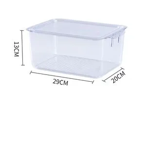 PET Storage Box, Transparent Storage Box, Plastic Storage Box, Refrigerator Storage Box with Lid