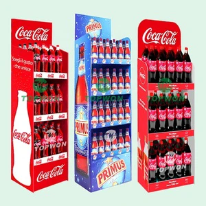 Custom Wine Beer Can Bottle Beverage Drink Paper Product Floor Corrugated Cardboard Display Stand Rack For Supermarket Shop