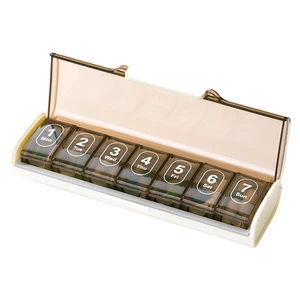 Pill Box 7 Grids Portable Sealed Light-Proof Divided Large-Capacity Dispenser Plastic Travel Home Medicine Box Storage Organizer
