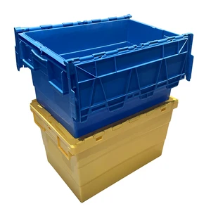 stackable totes Plastic storage boxes with hinged lids plastic storage container for manufacturers