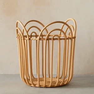 Practical Stylish Round Wicker Rattan Storage Baskets with Handles for Shoes Laundry & Home Organization