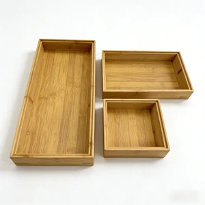 Bamboo Eco-Friendly Multifunction Kitchen Cabinet Drawer Organizer Tray with Adjustable Expandable Storage for Tools