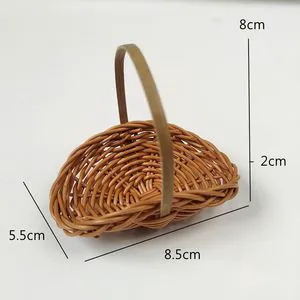 Wicker Rattan Flower Basket Petal and Party Woven Storage Basket for Wedding Birthday Party Supplies Garden Decor