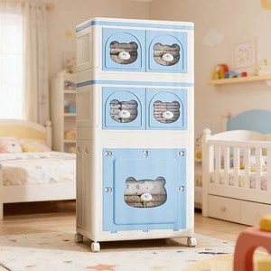 Kids Toy Storage Box, Home Organizer Chest, Baby Clothes Snack Storage Bin, Plastic Storage Box Cabinet