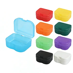 Plastic Antibacterial Apple-Shaped Denture Box Retainer Box Tooth Storage Box Orthodontic Appliance Placement Box