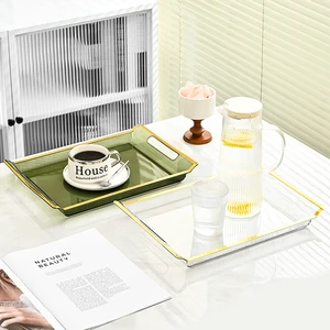 Wholesale Clear Plastic Organizer Tray Stackable Transparent Storage Bin for Kitchen Bathroom Desktop Drawer Organization