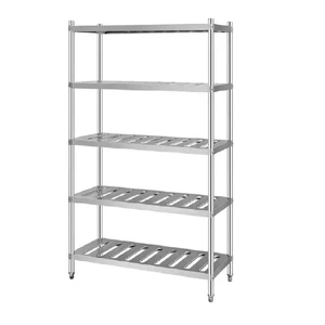 Stainless Steel Commercial Kitchen Storage Shelf Rack with Removable Design and 4 Adjustable Feet